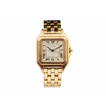 alt
Montre Cartier Panthère pour femme 27 mm grand modèle en or jaune 18K, modèle 887968 – Assay Jewelers