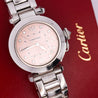 Cartier Pasha 2308 Diamond 18K White Gold Pink Dial Bracelet Automatic Watch
