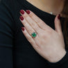 Cartier Signed Art Deco Colombian Emerald Onyx & Diamond Platinum Ring