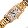 Cartier Tank Américaine Diamond Bezel Quartz 18K Gold Watch