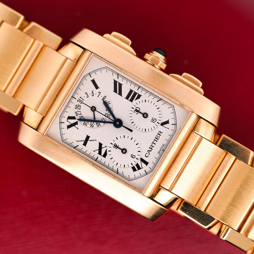 Cartier Tank Française 1830 Chronograph 18K Gold Watch