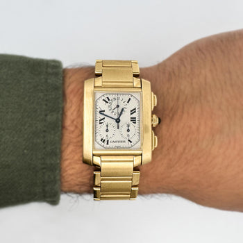Cartier Tank Française 1830 Chronograph 18K Gold Watch – Assay Jewelers
