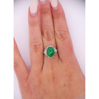 Certified 5.16 Carat Fei Cui Type A Jadeite Jade and Diamond Cocktail Ring – Assay Jewelers