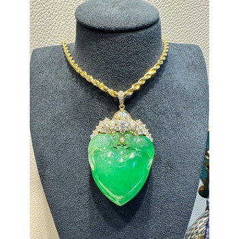 Certified Jadeite Jade Grade A Fei Cui Two Bird Feeding Motif Pendant in 18k – Assay Jewelers