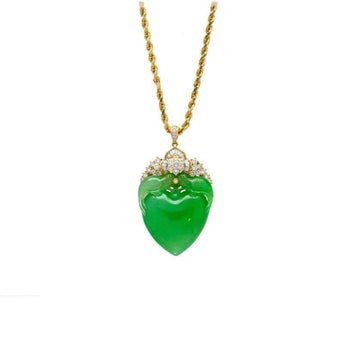 Certified Jadeite Jade Grade A Fei Cui Two Bird Feeding Motif Pendant in 18k – Assay Jewelers