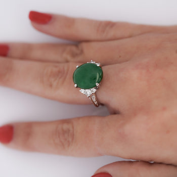 Certified Untreated 8.14 Carat Jadeite Jade A Fei Cui Platinum Ring – Assay Jewelers