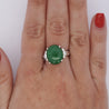 Certified Untreated 8.14 Carat Jadeite Jade A Fei Cui Platinum Ring