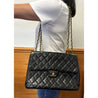 Chanel Vintage Jumbo Black Quilted Lambskin Charm "CC" 24K Tassel Handbag Purse