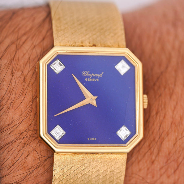 Chopard Blue Lapis Lazuli 18K Gold 26mm Vintage Watch Circa 1970s