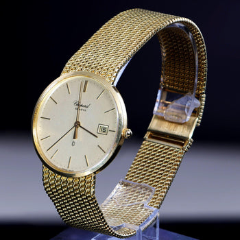 Chopard Classic 1094 Circa 1985 18K Yellow Gold Mesh Bracelet Watch – Assay Jewelers