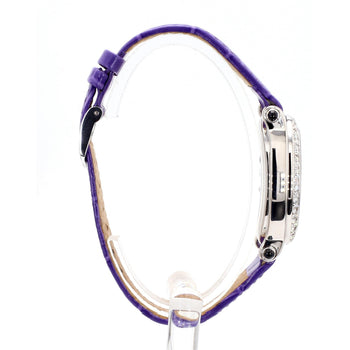 Chopard Happy Sport Floating Diamond & Diamond Bezel Purple Leather Strap Watch – Assay Jewelers