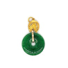 Circlular Disc Jade Pendant 24k Gold Horse Top Setting