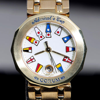 Corum Admiral's Cup Nautical Flag Dial 27mm Circa 1990 18K Yellow Gold Watch – Assay Jewelers