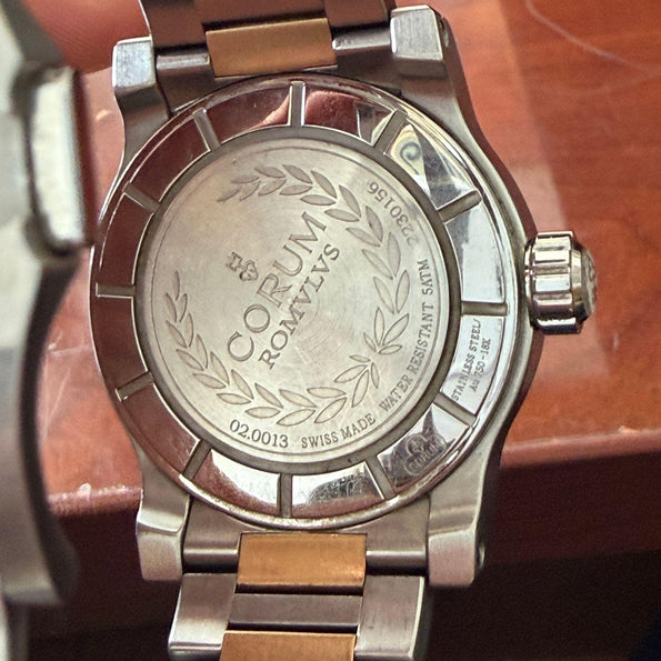 Corum Romulus 18K Rose Gold 2-Tone Champagne White Dial 42mm Watch Full Set