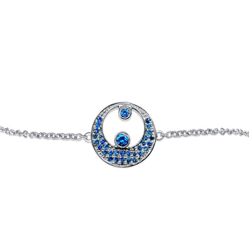 Bracelet en or blanc 18k avec croissant de lune et étoile en diamants – Assay Jewelers