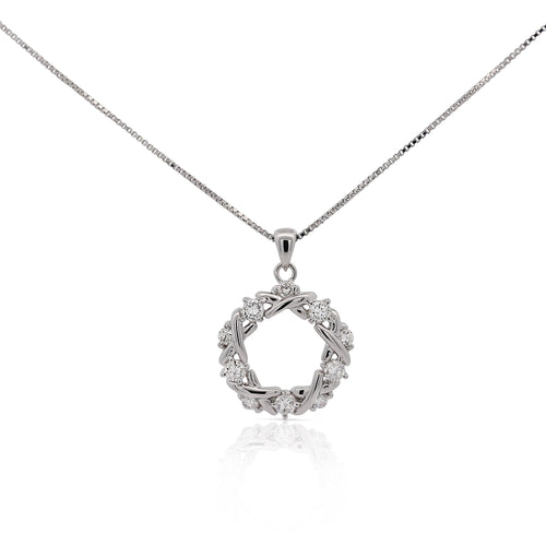 Diamond Crown of Thorns Platinum Pendant Necklace