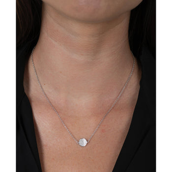 Diamond Pave Disc Floating Integral 18K White Gold Necklace – Assay Jewelers