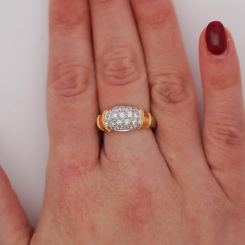 Diamond Platinum & 18K Gold Two Tone Pave Band Ring – Assay Jewelers