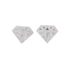 Diamond Shaped 2 CTTW Diamond Stud in 18K White Gold Earrings