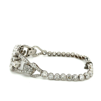 Edwardian Era 20 Carat Old Euro Cut Diamond Bracelet In Platinum Setting – Assay Jewelers