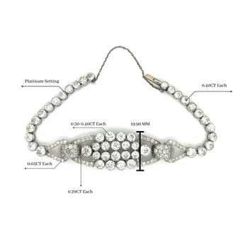 Edwardian Era 20 Carat Old Euro Cut Diamond Bracelet In Platinum Setting – Assay Jewelers