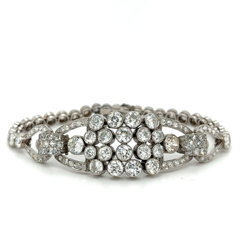 Edwardian Era 20 Carat Old Euro Cut Diamond Bracelet In Platinum Setting – Assay Jewelers