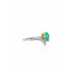 Fancy Cut Natural Colombian Emerald Ring 18k White gold