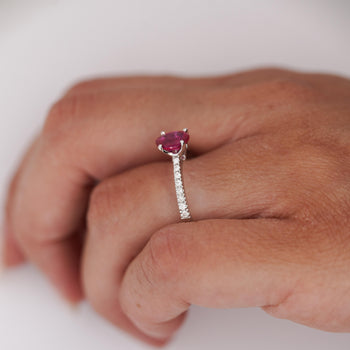 GIA 1.25 Carat Burma Ruby & Pave Diamond 18K White Gold Ring – Assay Jewelers