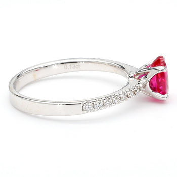GIA 1.25 Carat Burma Ruby & Pave Diamond 18K White Gold Ring – Assay Jewelers