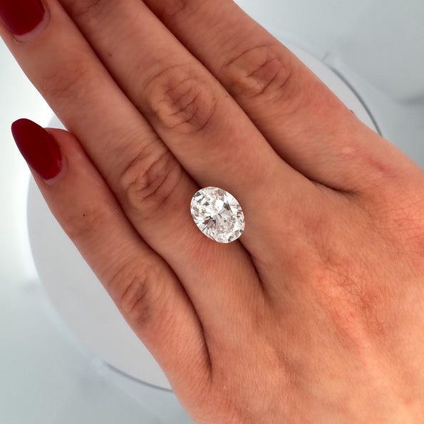 GIA 4.02 Carat Oval Cut Diamond E/VS2 Three Stone Half Moon Sidestone Ring