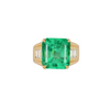 GIA 8.64 Ct Colombian Emerald & Diamond Men's Ring 18K Gold