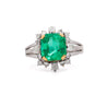 GIA Cert. 2.59 Carat Colombian Emerald & Diamond Platinum Gold Cocktail Ring