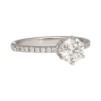 GIA Certified 0.51 Carat Round Cut Diamond 18K White Hidden Halo Engagement Ring – Assay Jewelers