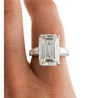 GIA Certified 10.03 Carat Emerald Cut J/VS1 Diamond Platinum Three Stone Ring