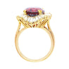 GIA Certified 10.40 Carat Red Zircon & Diamond Ballerina Cocktail Ring