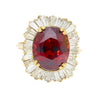 GIA Certified 10.40 Carat Red Zircon & Diamond Ballerina Cocktail Ring