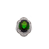 GIA Certified 10.47 Carat Green Oval Cut Tourmaline & Diamond in Platinum Cocktail Ring