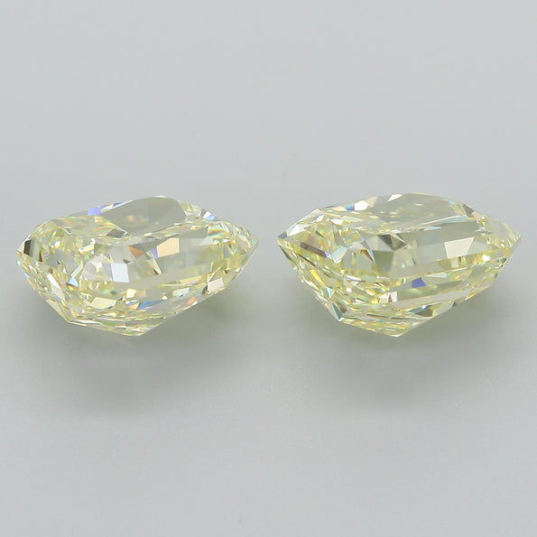 GIA Certified 10.52 Carat Fancy Light Yellow Radiant Cut Diamond Pair Loose