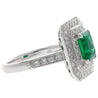 GIA Certified 1.46 Carat Colombian Emerald and Diamond Ring in 18K White Gold