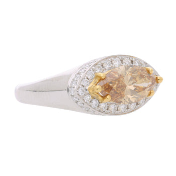 GIA Certified 1.58 Carat Fancy Deep Brownish Orangy Yellow Marquise Diamond Ring – Assay Jewelers