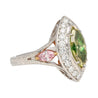 GIA Certified 1.92 carat Brownish Greenish Yellow Marquise Cut Diamond Ring