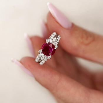 GIA Certified 2 Carat Burma Ruby Diamond Platinum Cocktail Ring – Assay Jewelers
