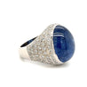 GIA Certified 26 Carat Cabochon-Cut Blue Sapphire Cocktail Ring