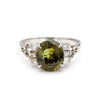 GIA Certified 2.62 Carat Oval Green Alexandrite & Diamond Platinum Vintage Ring