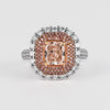 GIA-zertifizierter 2,69ct Fancy Orangy Pink Diamant Halo Ring