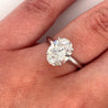 GIA Certified 3 Carat Oval Cut Lab Grown CVD Diamond Solitaire Engagement Ring in 14K White Gold