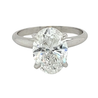 GIA Certified 3 Carat Oval Cut Lab Grown CVD Diamond Solitaire Engagement Ring in 14K White Gold