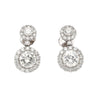 GIA Certified 3 Carat Round Cut 2-Stone Diamond Drop Earrings