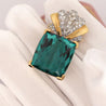 GIA Certified 35 Carat Indicolite Tourmaline & Diamond 18K Gold Pendant