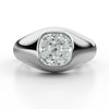 GIA Certified 3.01 Carat E/VS1 Cushion Cut Diamond Mens Solitaire Bezel Ring